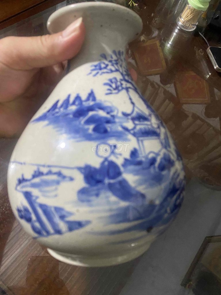 Bình hoa Gốm sứ Trắng xanh Cổ