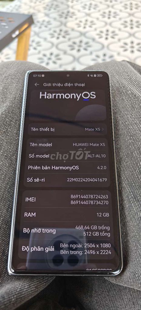 Huawei Mate X5 512GB Xanh QĐ. Mua bán Điện thoại tại Thành phố Đà Lạt Lâm Đồng được đăng bởi NHÂN QUẢ tới ngay hình 1