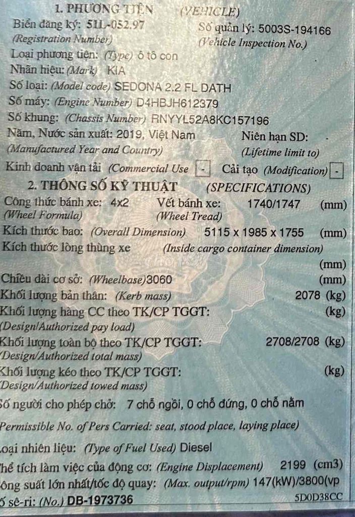 Kia Sedona 2019 Full dầu - màu đỏ. Mua bán Ô tô tại Quận Gò Vấp Tp Hồ Chí Minh được đăng bởi Nguyễn Cao Kỳ hình 13