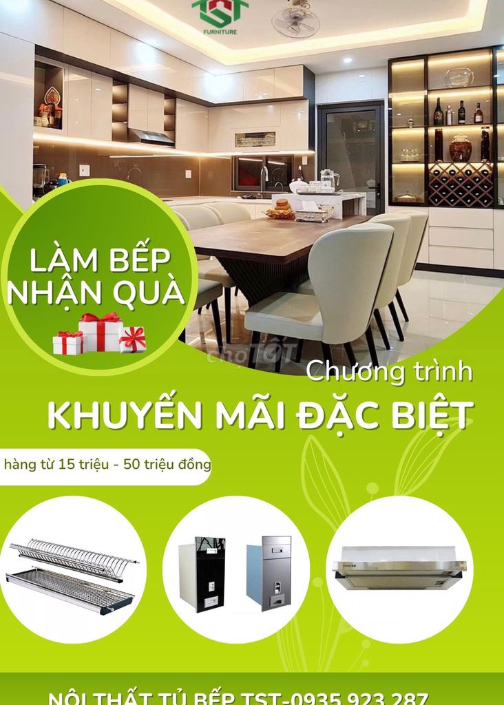 THI CÔNG TỦ BẾP TRỌN GÓI TẠI TST NHẬN QUÀ 2XXX