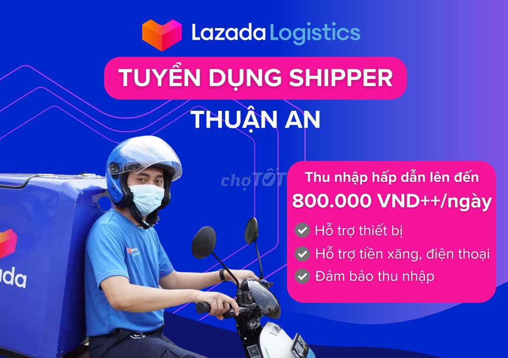 Tuyển dụng 20 Đối tác giao hàng tại Thuận An