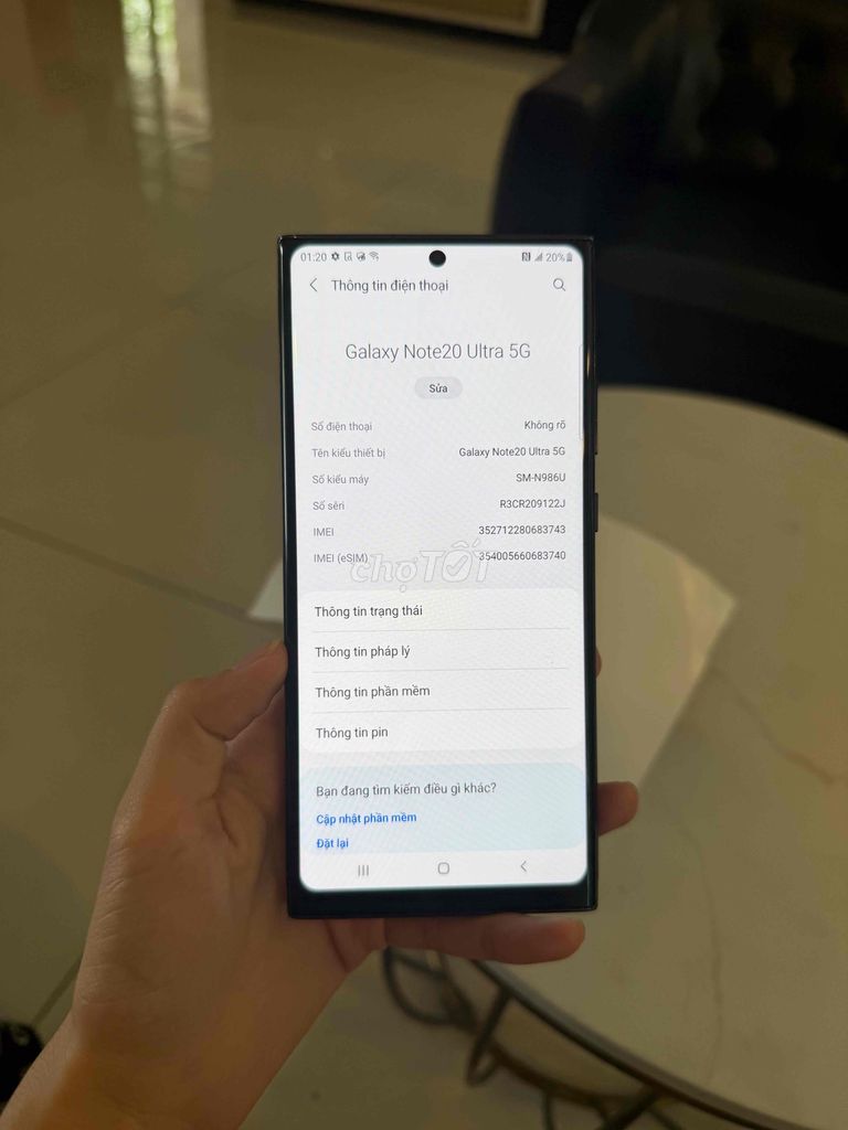 Samsung Galaxy Note 20 Ultra 5G 12GB/128GB Đen. Mua bán Điện thoại tại Thành phố Thủ Dầu Một Bình Dương được đăng bởi Điện Thoại Giá rẻ Bình Dương hình 1