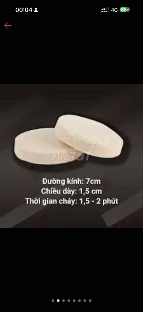 Viên tạo khói 7cm 1.5cm 1.5-2 phút