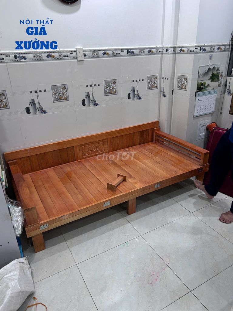 Giường gấp gỗ sồi Nga 120x190x25cm. Mua bán Giường, chăn ga gối nệm tại Huyện Bến Lức Long An được đăng bởi Nội Thất Giá Xưởng  hình 1