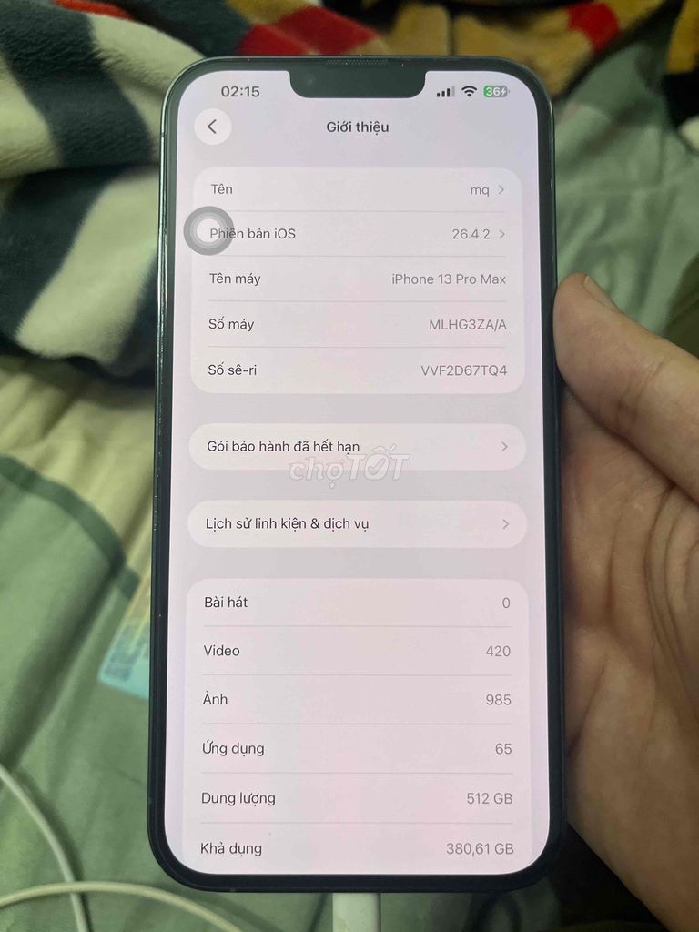 iPhone 13 Pro Max 512GB Xanh. Mua bán Điện thoại tại Quận Bắc Từ Liêm Hà Nội được đăng bởi Minh Quân hình 1