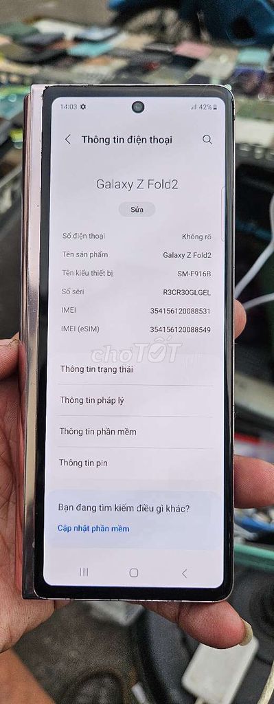 Samsung Galaxy Z Fold2 256GB chuẩn zjn toàn bộ. Mua bán Điện thoại tại Quận 8 Tp Hồ Chí Minh được đăng bởi Thiên Hòa mobile  hình 1