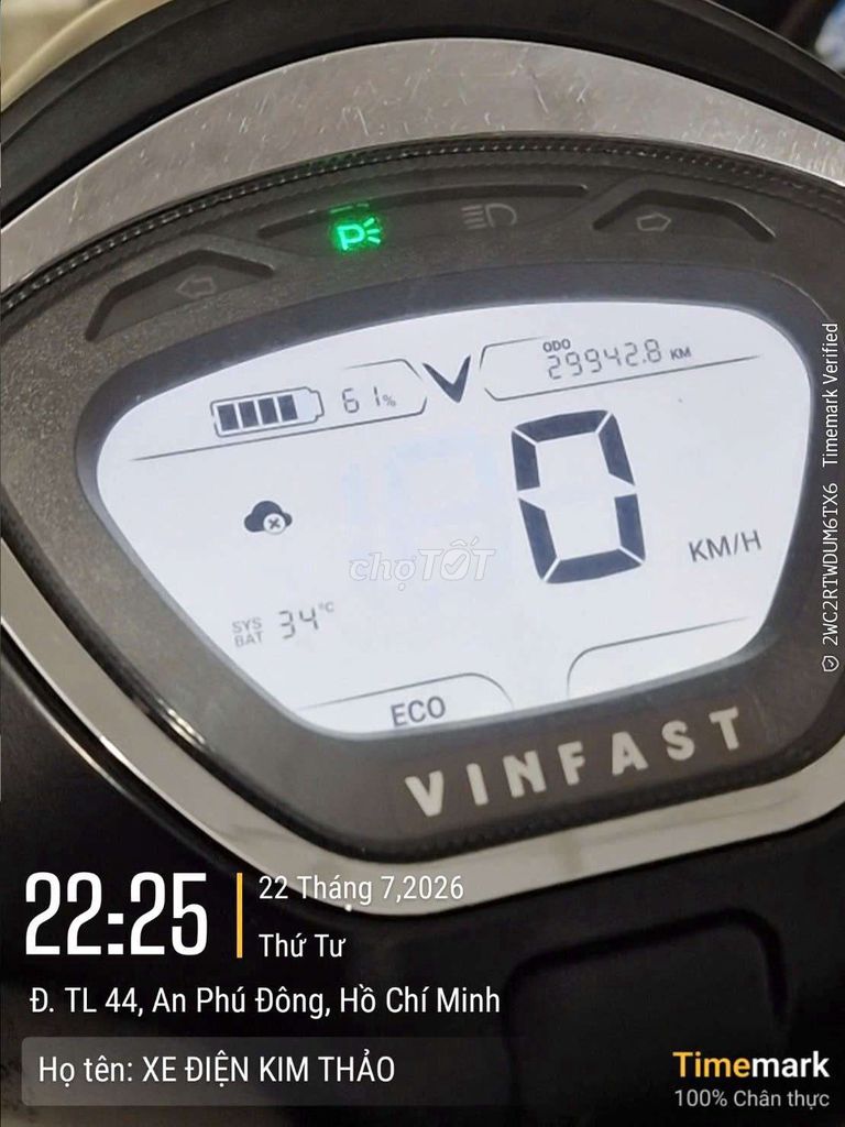Vinfast Evo 200 . Biển MĐ
