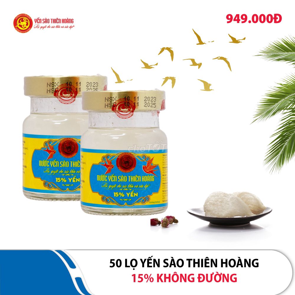 50 lọ yến sào Thiên Hoàng 15% Không Đường