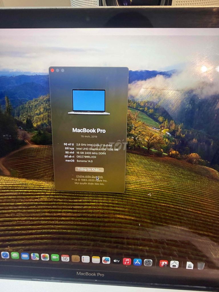 Apple macbook pro 2019 15inh. Mua bán Laptop tại Quận Tân Bình Tp Hồ Chí Minh được đăng bởi Ngọc Sơn hình 1
