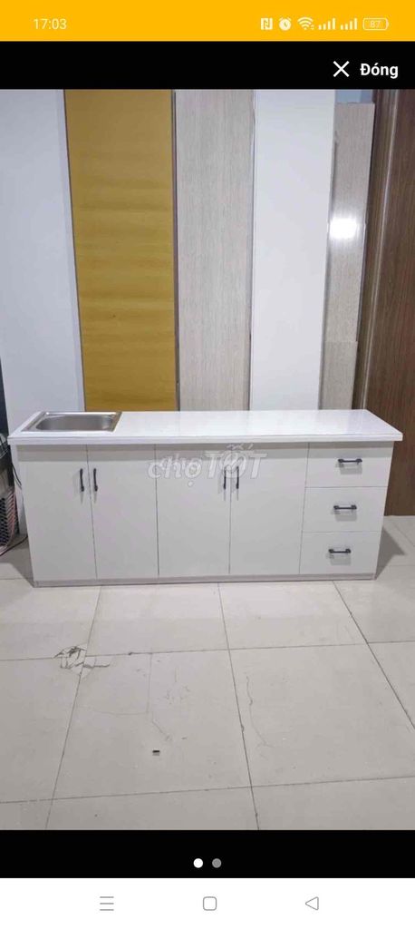 Tủ bếp Nhựa Đài Loan Trắng 2m05 ưna. Mua bán Tủ, kệ gia đình tại Quận Tân Phú Tp Hồ Chí Minh được đăng bởi hạnh hình 1