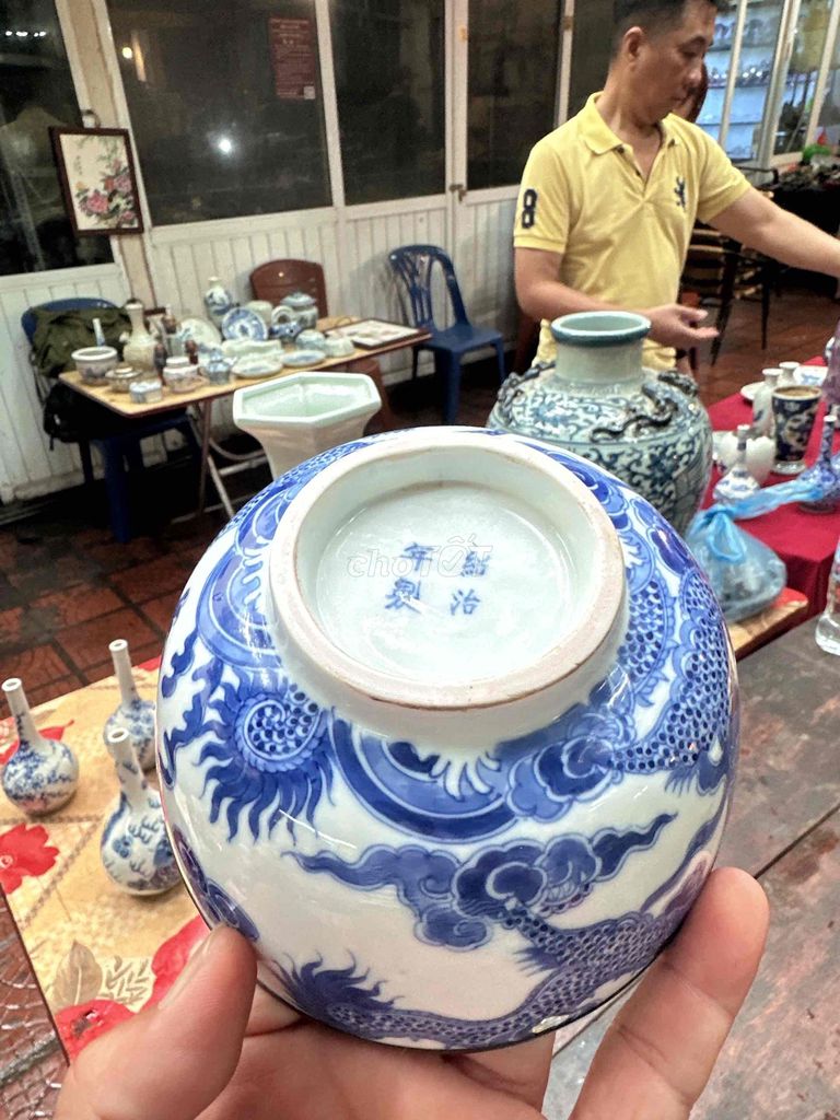Bát Gốm Sứ Thiệu Trị Niên Chế Trắng Xanh. Mua bán Đồ sưu tầm, đồ cổ tại Quận Đống Đa Hà Nội được đăng bởi ba duy hình 1