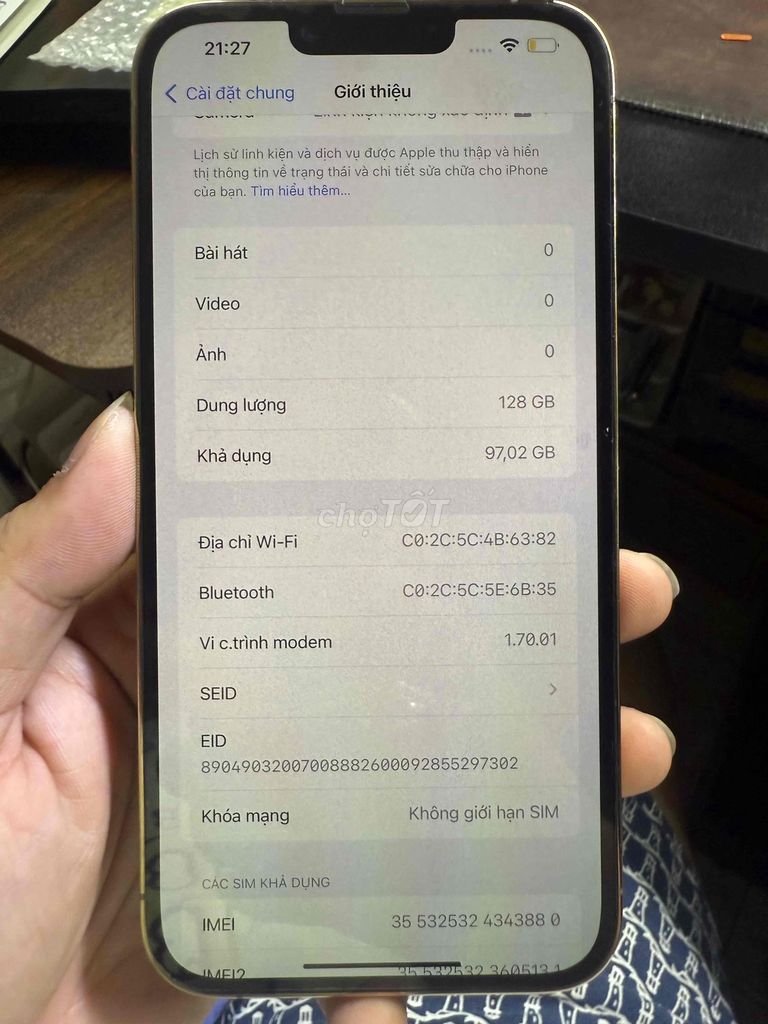 Apple iPhone 13 Pro Max 128GB Vàng. Mua bán Điện thoại tại Quận 6 Tp Hồ Chí Minh được đăng bởi lôi thanh lộc hình 1