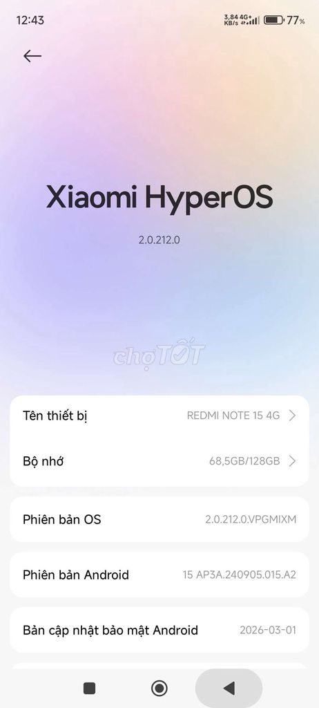Xiaomi Redmi Note 15 4G 8/128GB. Mua bán Điện thoại tại Huyện Na Rì Bắc Kạn được đăng bởi trung ma hình 1