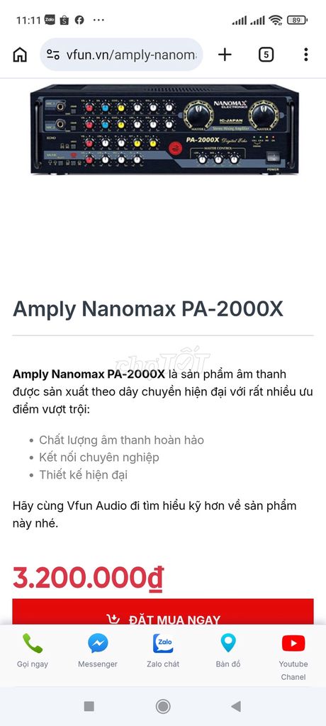 Amply Nanomax PA 2000x Đen. Mua bán Tivi, Âm thanh tại Quận 3 Tp Hồ Chí Minh được đăng bởi Le Minh hình 1