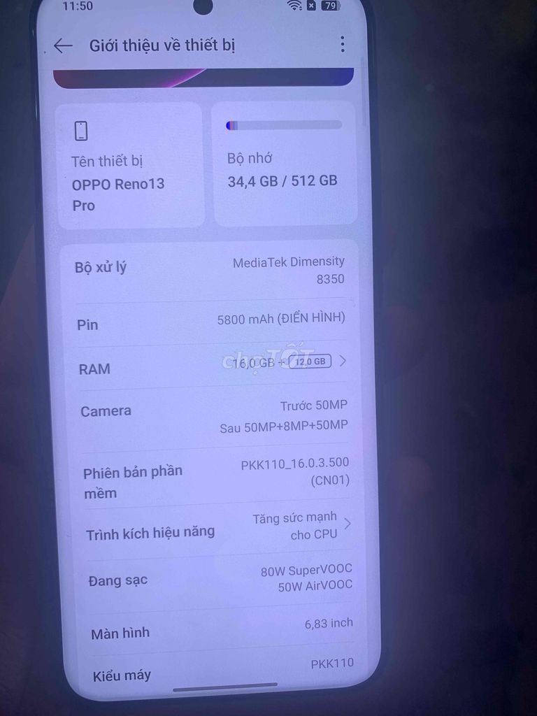 Oppo Reno 13 Pro 512GB Xám. Mua bán Điện thoại tại Thành phố Nam Định Nam Định được đăng bởi úc hình 1