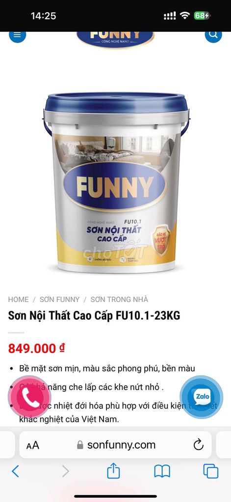 Sơn nội thất Funny FU10.1 23KG. Mua bán Nội thất, đồ gia dụng khác tại Quận Sơn Trà Đà Nẵng được đăng bởi Thanh hưng hình 1
