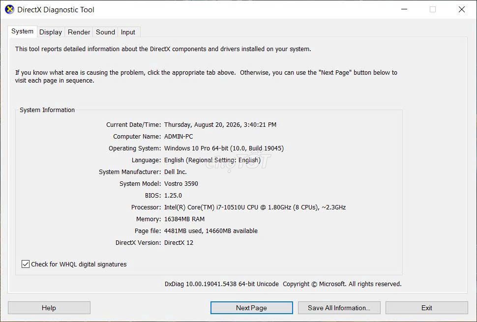 Dell Vostr***10U 16GB Đen. Mua bán Laptop tại Quận Hoàng Mai Hà Nội được đăng bởi Dinh Duc hình 1