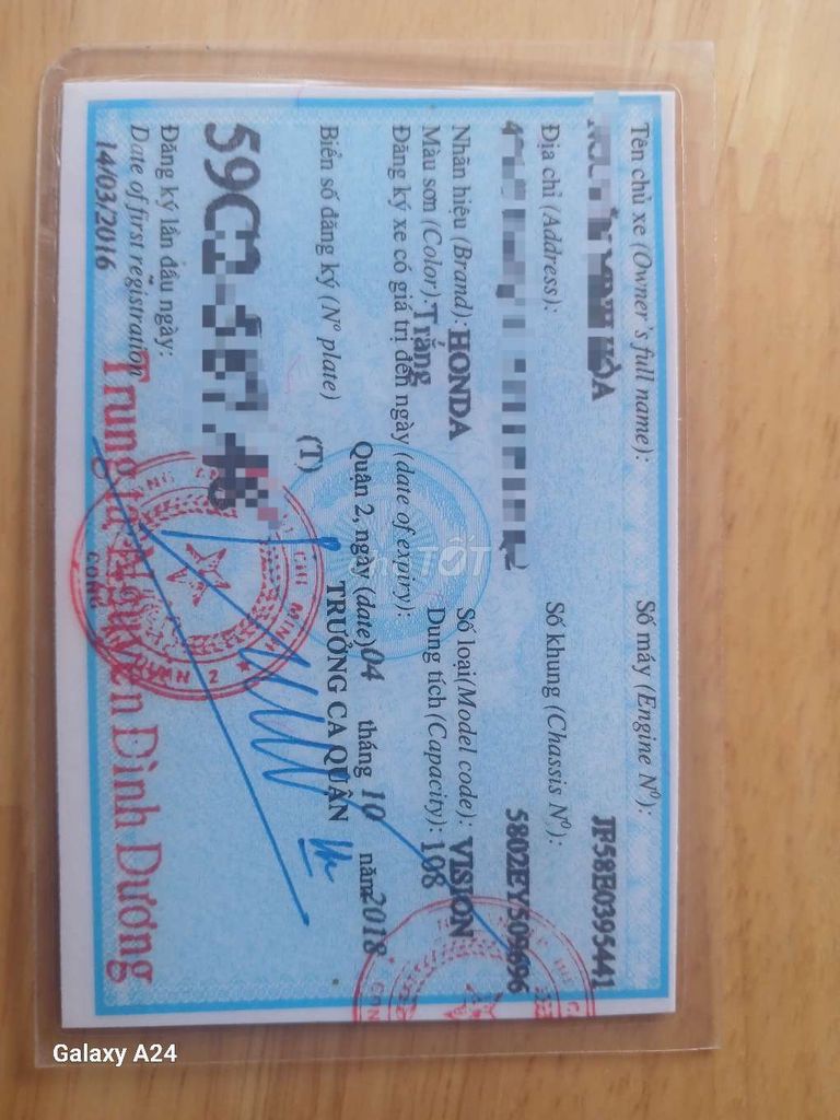 Cần bán xe may HONDA VISON đời 2016. Mua bán Xe máy tại Huyện Nhơn Trạch Đồng Nai được đăng bởi nguyen minh hoa hình 8