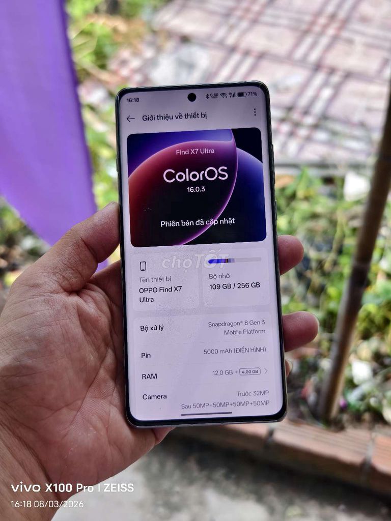 Oppo Find X7 Ultra 256GB Xanh Có Giao Lưu. Mua bán Điện thoại tại Thị xã Bến Cát Bình Dương được đăng bởi Trân Trần hình 1