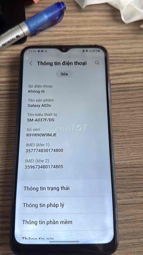 Samsung Galaxy A03s 64GB Tím. Mua bán Điện thoại tại Quận 12 Tp Hồ Chí Minh được đăng bởi Dinh Mai Nuong hình 1