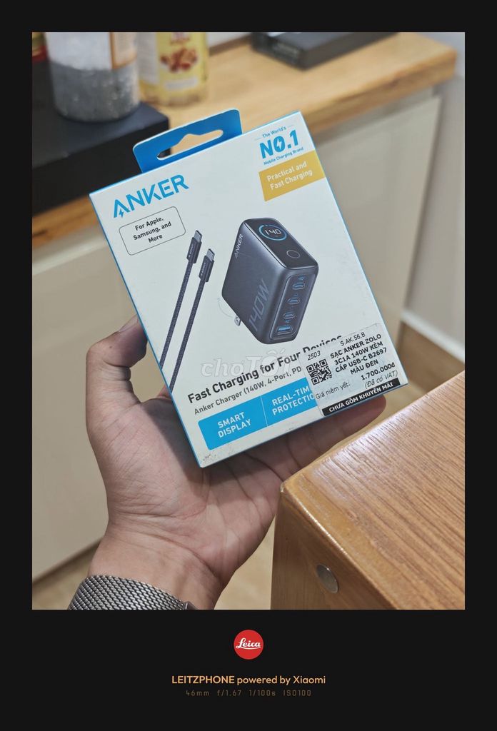 Sạc Anker Zolo 140W 4 cổng Đen chính hãng. Mua bán Phụ kiện (Màn hình, Chuột...) tại Quận 10 Tp Hồ Chí Minh được đăng bởi Nguyen Manh Hai hình 1