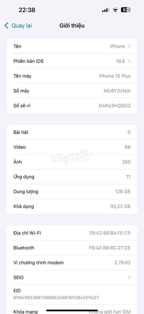 Apple iPhone 15 Plus 128GB 100%. Mua bán Điện thoại tại Thị xã Duy Tiên Hà Nam được đăng bởi nguyễn mạnh hùng hình 1