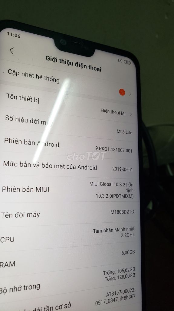 0783610344 - Xiaomi Mi 8 Lite Xanh Dương Rom 128G Máy zin đẹp