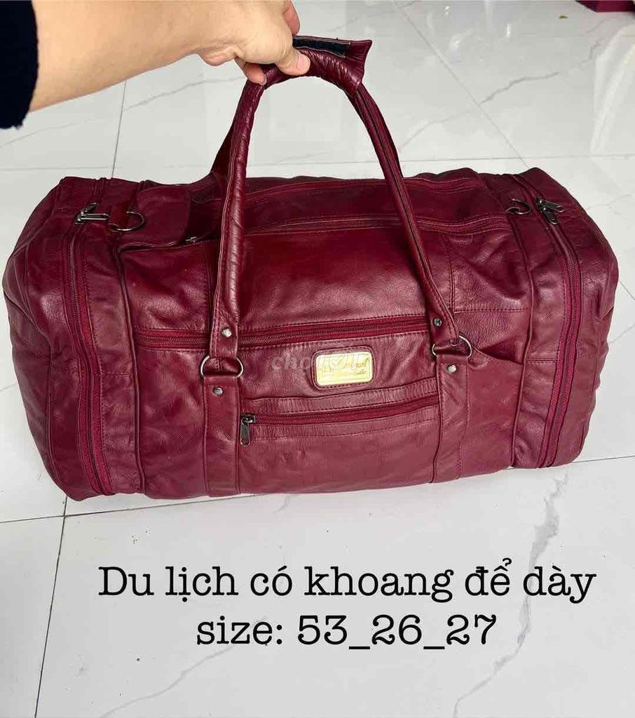 túi du lịch da thật size 53x26x27