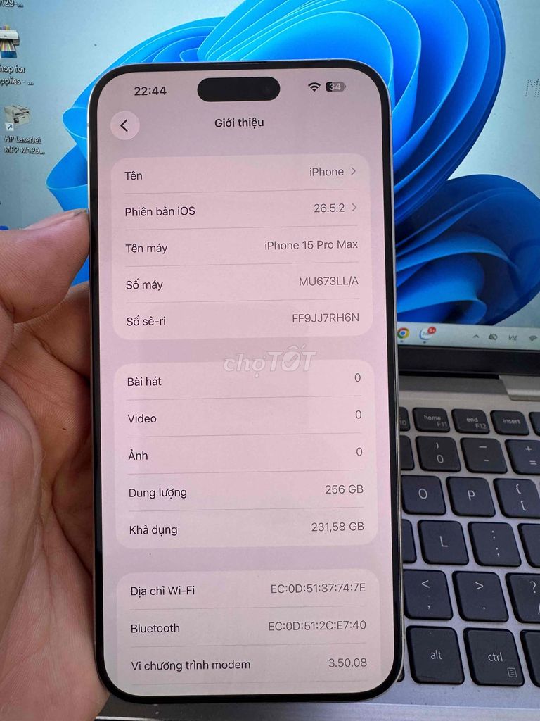 Apple iPhone 15 Pro Max 256GB Trắng 98.5% new. Mua bán Điện thoại tại Quận 6 Tp Hồ Chí Minh được đăng bởi QUỐC THIÊN BÁN GÓP 0 ĐỒNG  hình 1