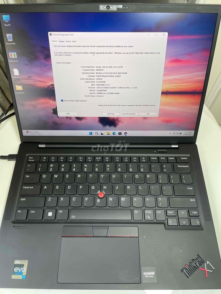 Thinkpad X1 Carbon Gen 10 i7 16GB/256GB FHD. Mua bán Laptop tại Thành phố Thủ Đức Tp Hồ Chí Minh được đăng bởi THLaptop hình 1