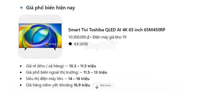 Smart Tivi Toshiba 65M450RP. Mua bán Tivi, Âm thanh tại Thành phố Dĩ An Bình Dương được đăng bởi Tòng Võ hình 1