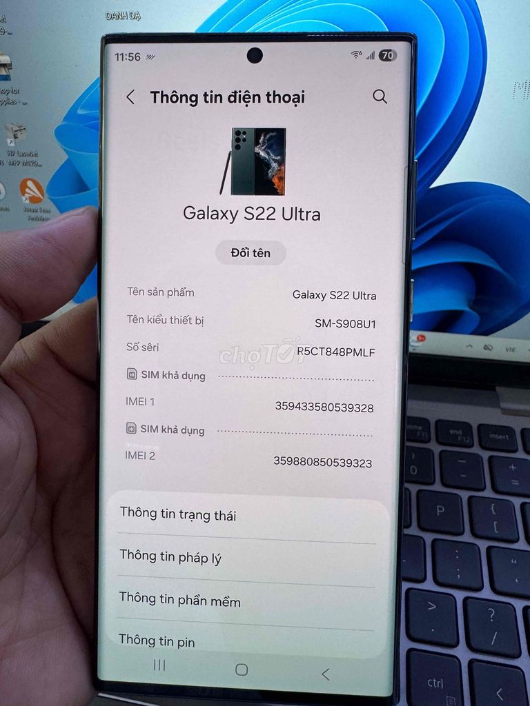 Samsung Galaxy S22 Ultra 128GB Đen 99%. Mua bán Điện thoại tại Quận 6 Tp Hồ Chí Minh được đăng bởi QUỐC THIÊN BÁN GÓP 0 ĐỒNG  hình 1