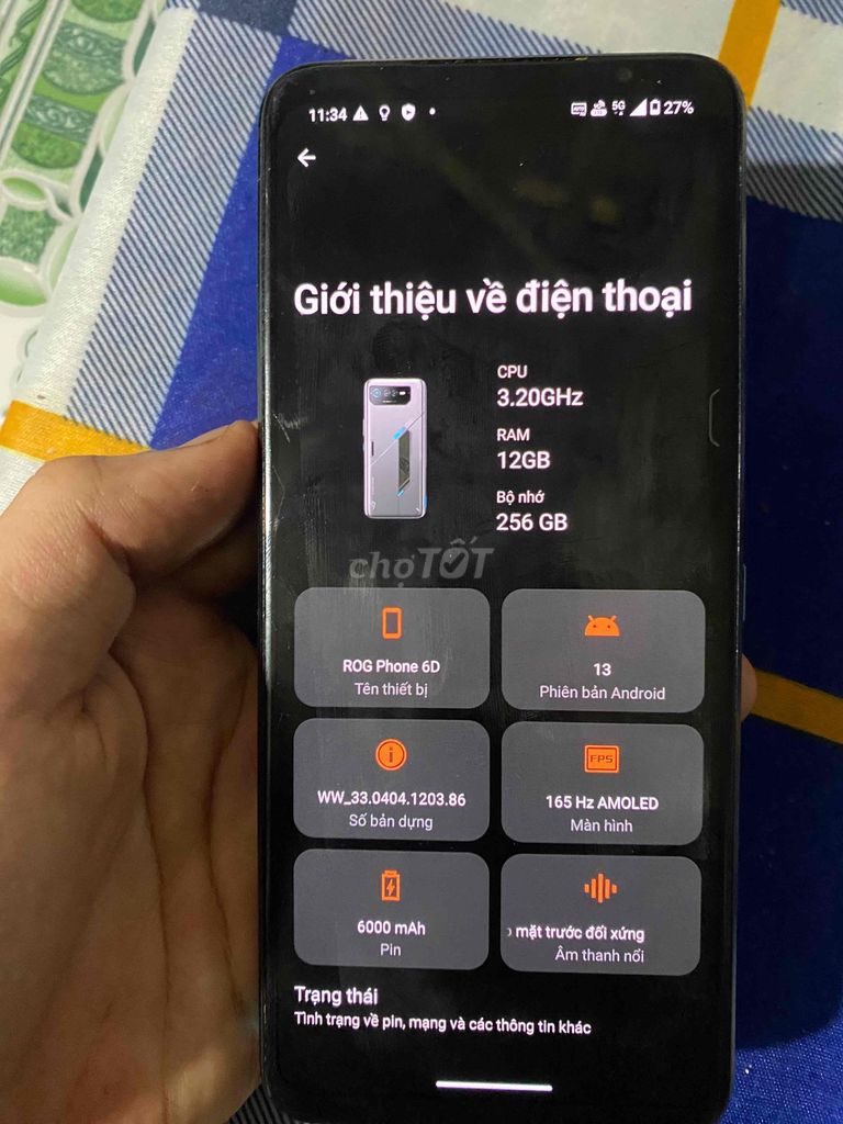 ROG Phone 6D 12GB/256GB Đen. Mua bán Điện thoại tại Quận Tân Phú Tp Hồ Chí Minh được đăng bởi Minh Thanh hình 1