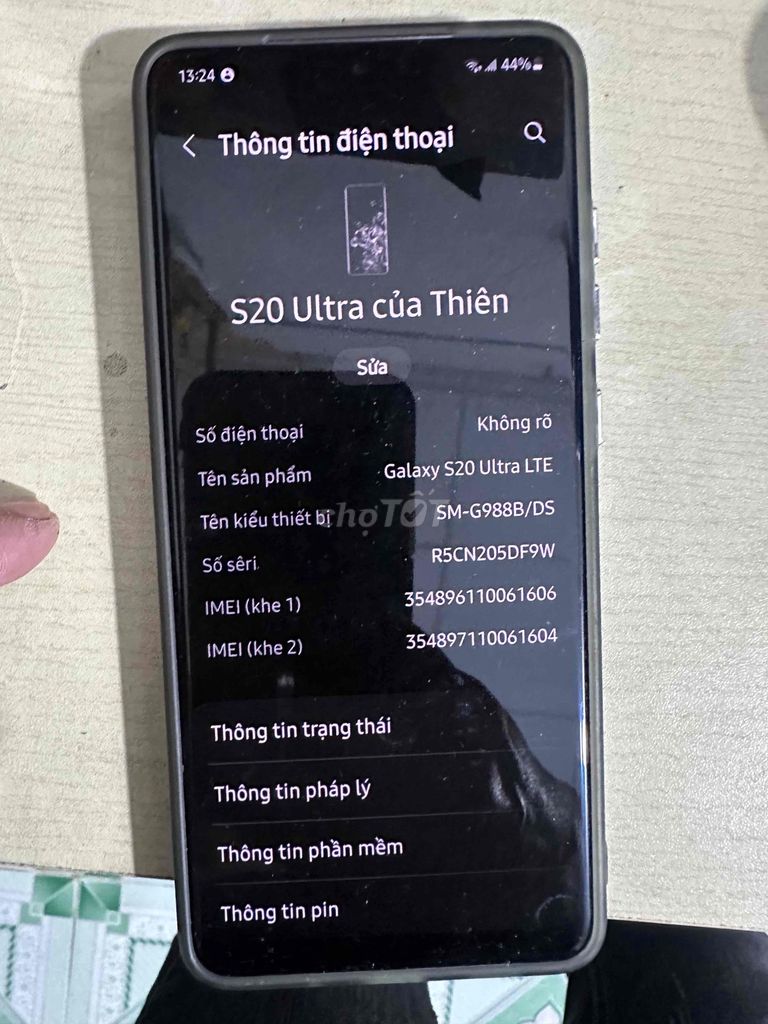 Samsung Galaxy S20 Ultra LTE. Mua bán Điện thoại tại Quận Bình Tân Tp Hồ Chí Minh được đăng bởi Thiên Nguyễn hình 1