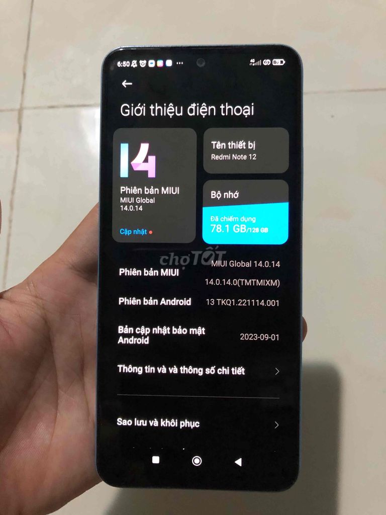 Xiaomi Redmi Note 12 128GB Xanh. Mua bán Điện thoại tại Thị xã Bến Cát Bình Dương được đăng bởi Nguyễn Văn Kin hình 1