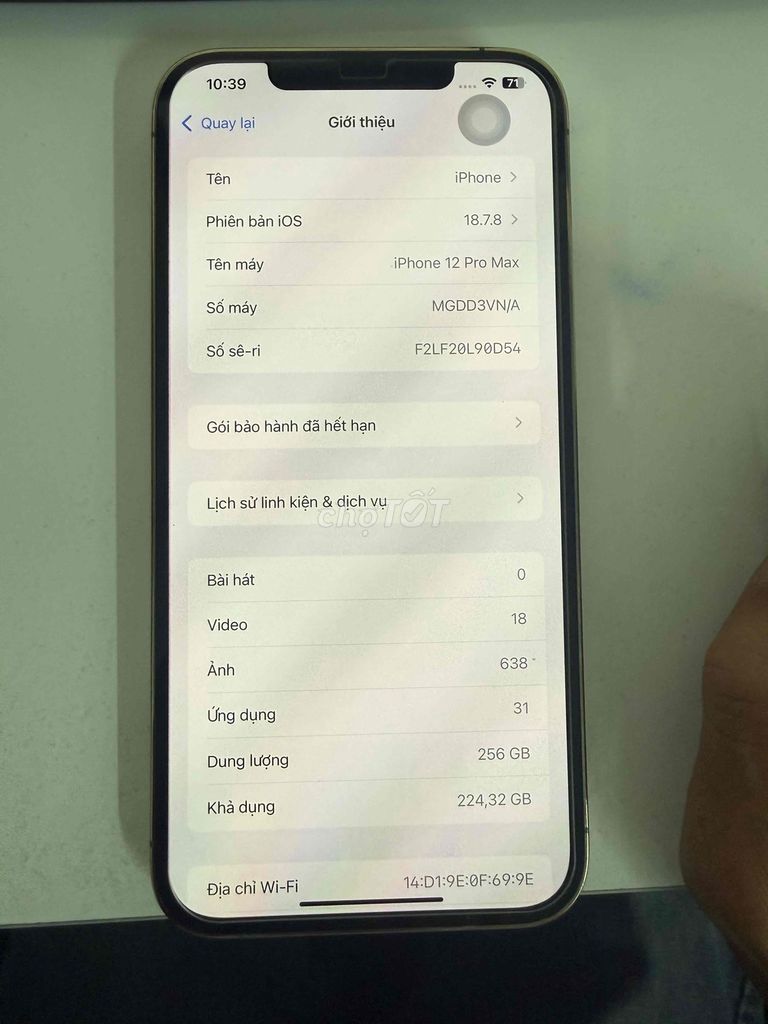 Apple iPhone 12 Pro Max 256GB Vàng Đã qua sử dụng. Mua bán Điện thoại tại Quận Bình Thuỷ Cần Thơ được đăng bởi Evan hình 1