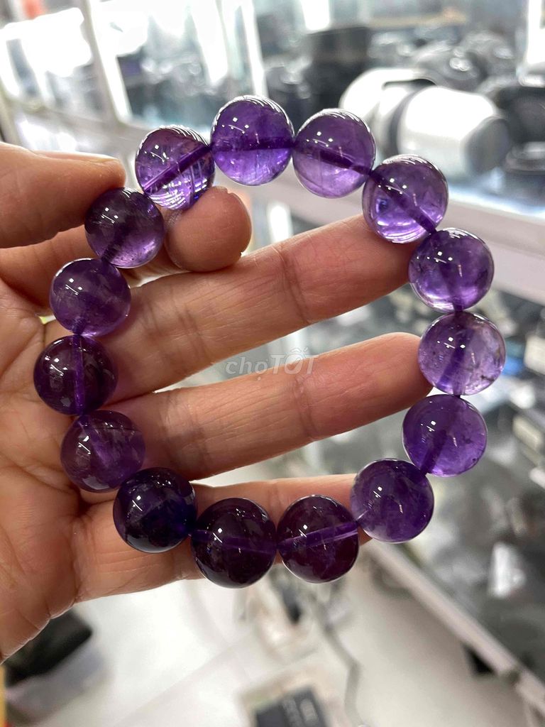 Vòng tay đá thạch anh tím 12 ly phong thủy. Mua bán Đồ sưu tầm, đồ cổ tại Quận Bình Thạnh Tp Hồ Chí Minh được đăng bởi Hoa Hồng hình 1