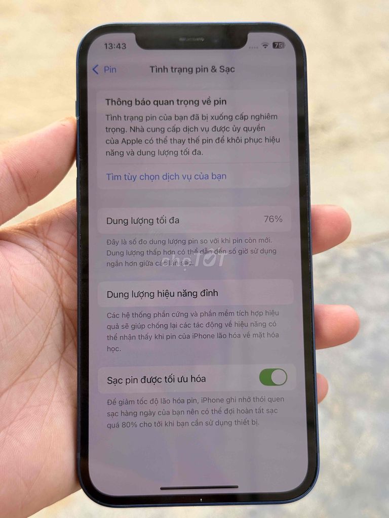 Apple iPhone 12 64GB Xanh Blue 76%. Mua bán Điện thoại tại Thành phố Tam Kỳ Quảng Nam được đăng bởi Tanbui hình 1