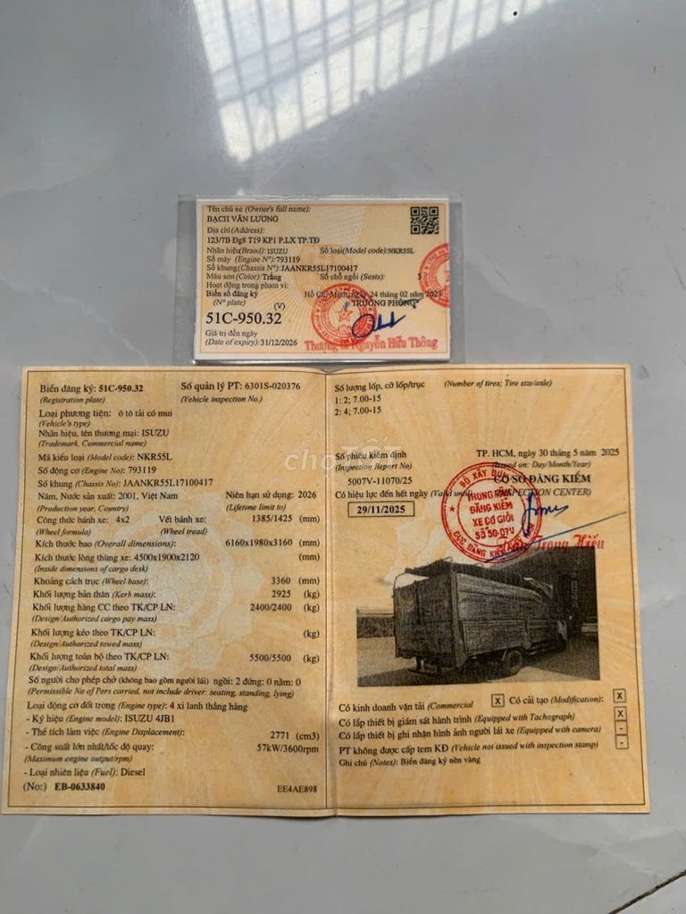 ISUZU 2T4 ĐỜI 2001. Mua bán Xe tải, xe ben tại Quận 12 Tp Hồ Chí Minh được đăng bởi Minh Canh hình 3