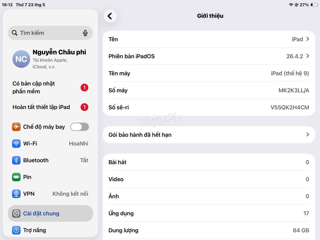 iPad Gen 9 64GB bán or gl đt. Mua bán Máy tính bảng tại Huyện Châu Đức Bà Rịa - Vũng Tàu được đăng bởi thanh hình 1