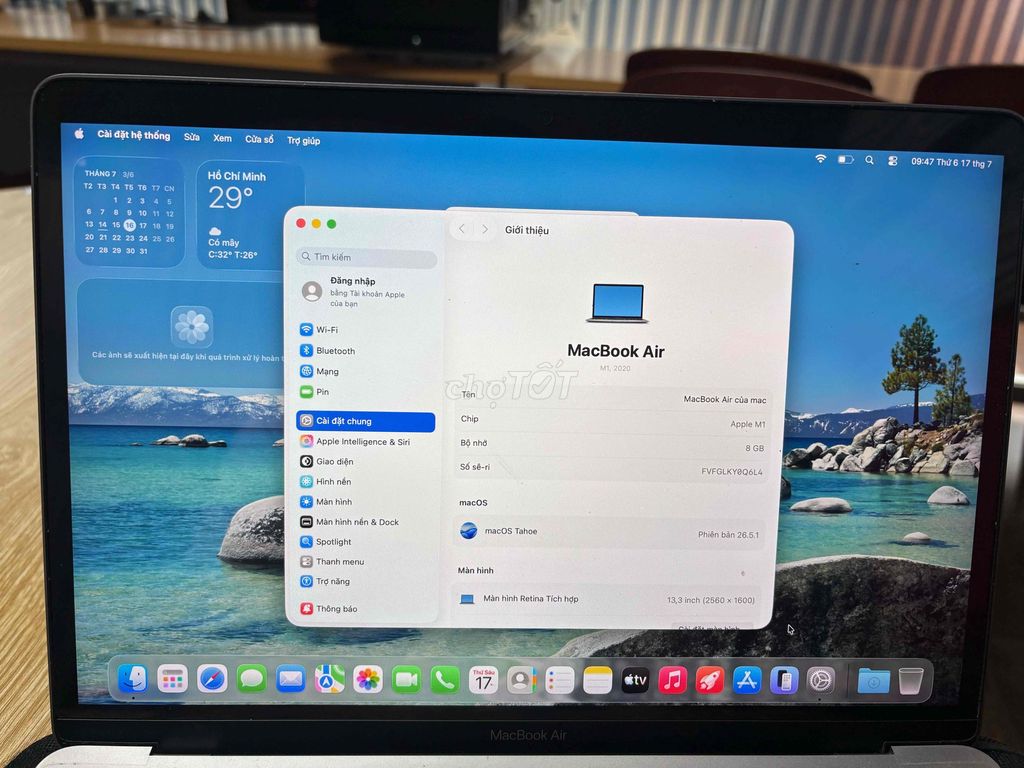 Apple MacBook Air 2020 M1 8GB/256GB Bạc. Mua bán Laptop tại Quận 1 Tp Hồ Chí Minh được đăng bởi NGHIA DUONG HUU hình 1
