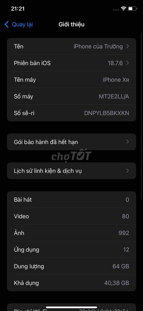 Apple iPhone XR 64GB Đen. Mua bán Điện thoại tại Quận Đống Đa Hà Nội được đăng bởi Phạm Trường hình 1