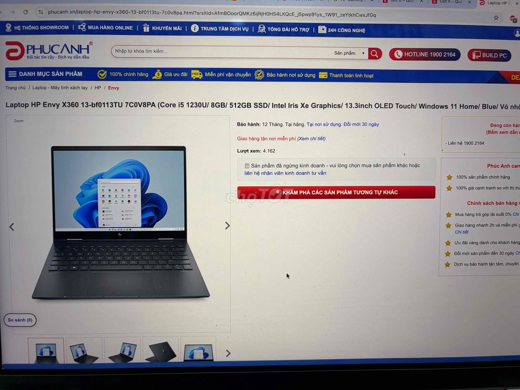 HP Envy X360 i5-1230U 13.3 inch 8GB/512GB. Mua bán Laptop tại Huyện Thanh Trì Hà Nội được đăng bởi Đoàn Xuân Tùng hình 1