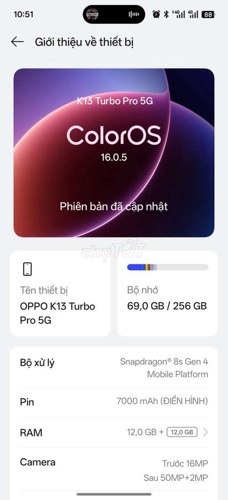 OPPO K13 Turbo Pro 5G 256GB Tím. Mua bán Điện thoại tại Thành phố Thuận An Bình Dương được đăng bởi Quy Nguyen hình 1
