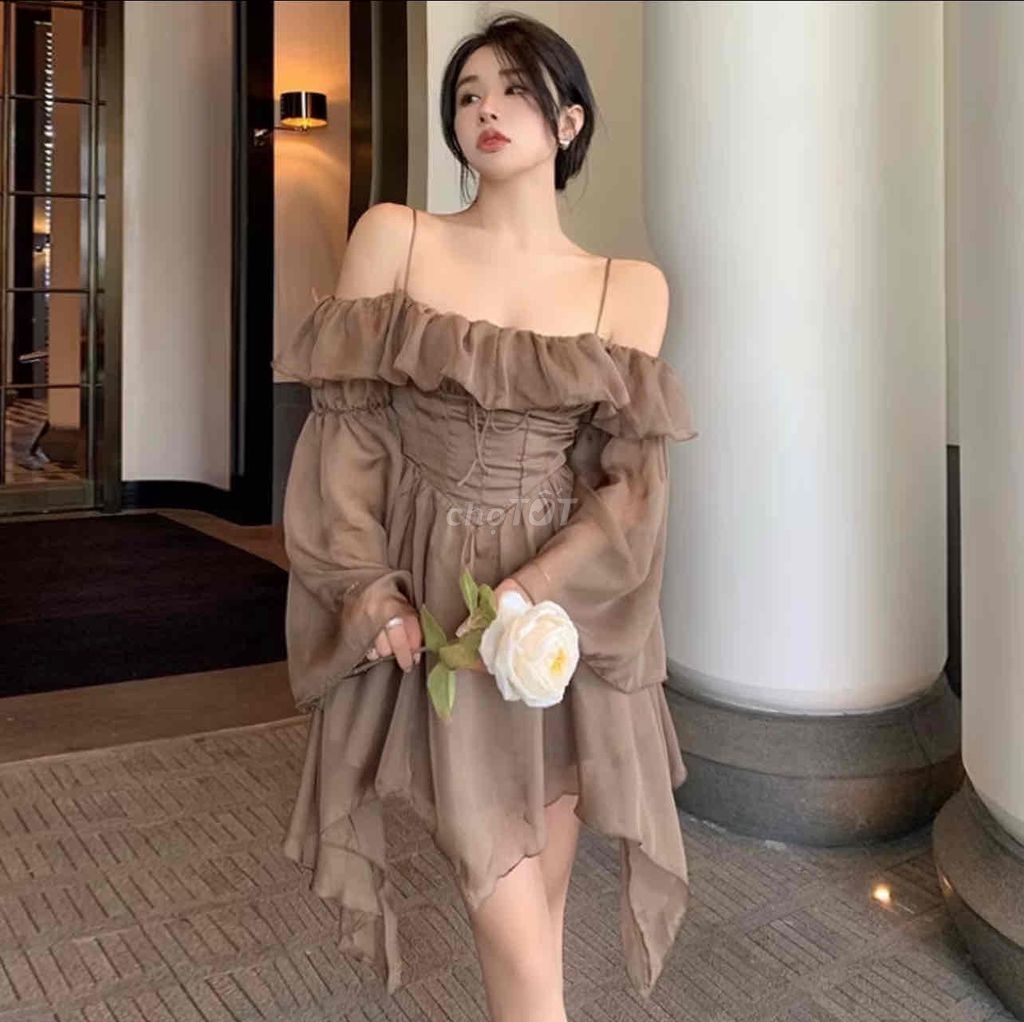 Đầm Nữ Tiệc Nâu cà phê. Mua bán Quần áo tại Thị xã La Gi Bình Thuận được đăng bởi Anh Đào hình 1