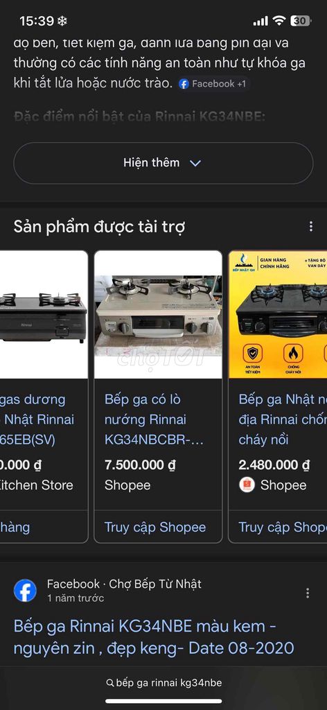 Bếp ga Rinnai KG34NBE. Mua bán Bếp, lò, đồ điện nhà bếp tại Quận 5 Tp Hồ Chí Minh được đăng bởi Thiện hình 1