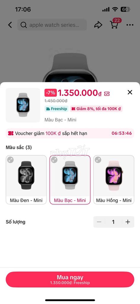 pass giá rẻ hơn so với giá gốc trong hình. Mua bán Thiết bị đeo thông minh tại Thành phố Bắc Giang Bắc Giang được đăng bởi Nguyễn Dũngg hình 1
