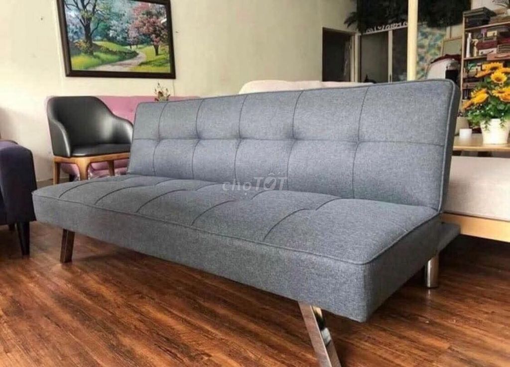 Ghế Sofa bed màu xám lông chuột kt 1.7*1m