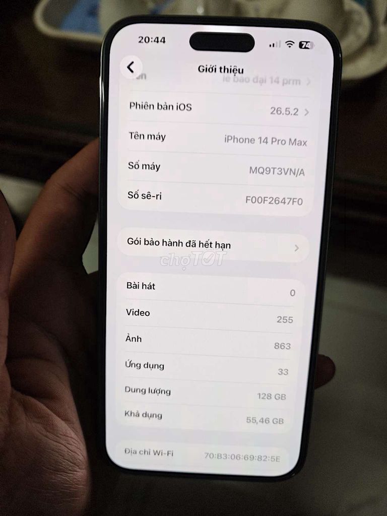 Apple iPhone 14 Pro Max 128GB Tím 89%. Mua bán Điện thoại tại Thành phố Biên Hòa Đồng Nai được đăng bởi Dai Le hình 1