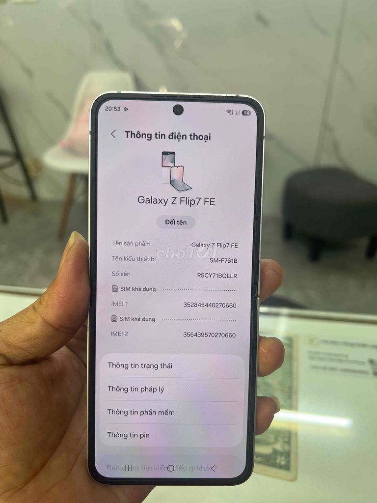 Samsung Galaxy Z Flip7 FE 8GB 128GB Trắng. Mua bán Điện thoại tại Quận Tân Bình Tp Hồ Chí Minh được đăng bởi Bảo Anh Store hình 1